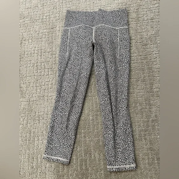 Athleta black and white micro leopard print crop leggings, SP - Picture 3 of 6